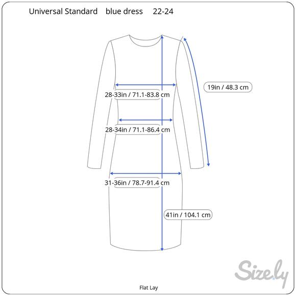 Universal Standard Crewneck Luxe Twill Sheath Dress Navy Peony Size Large 22-24 - Picture 11 of 11